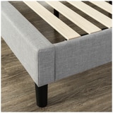 Upholstered Diamond Tufted Platform Bed Grey Single (Zinus)