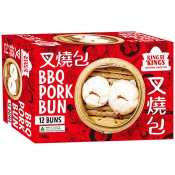 King of Kings BBQ Pork Buns 12 Pieces 1.14kg