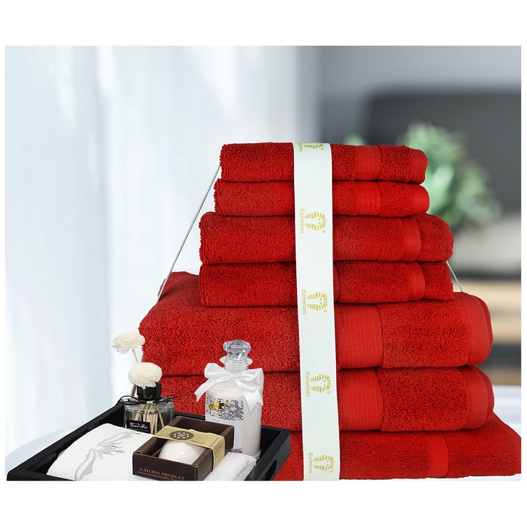 Kingtex Ramesses Bamboo & Cotton Bath Towels Red 7pc Costco Australia
