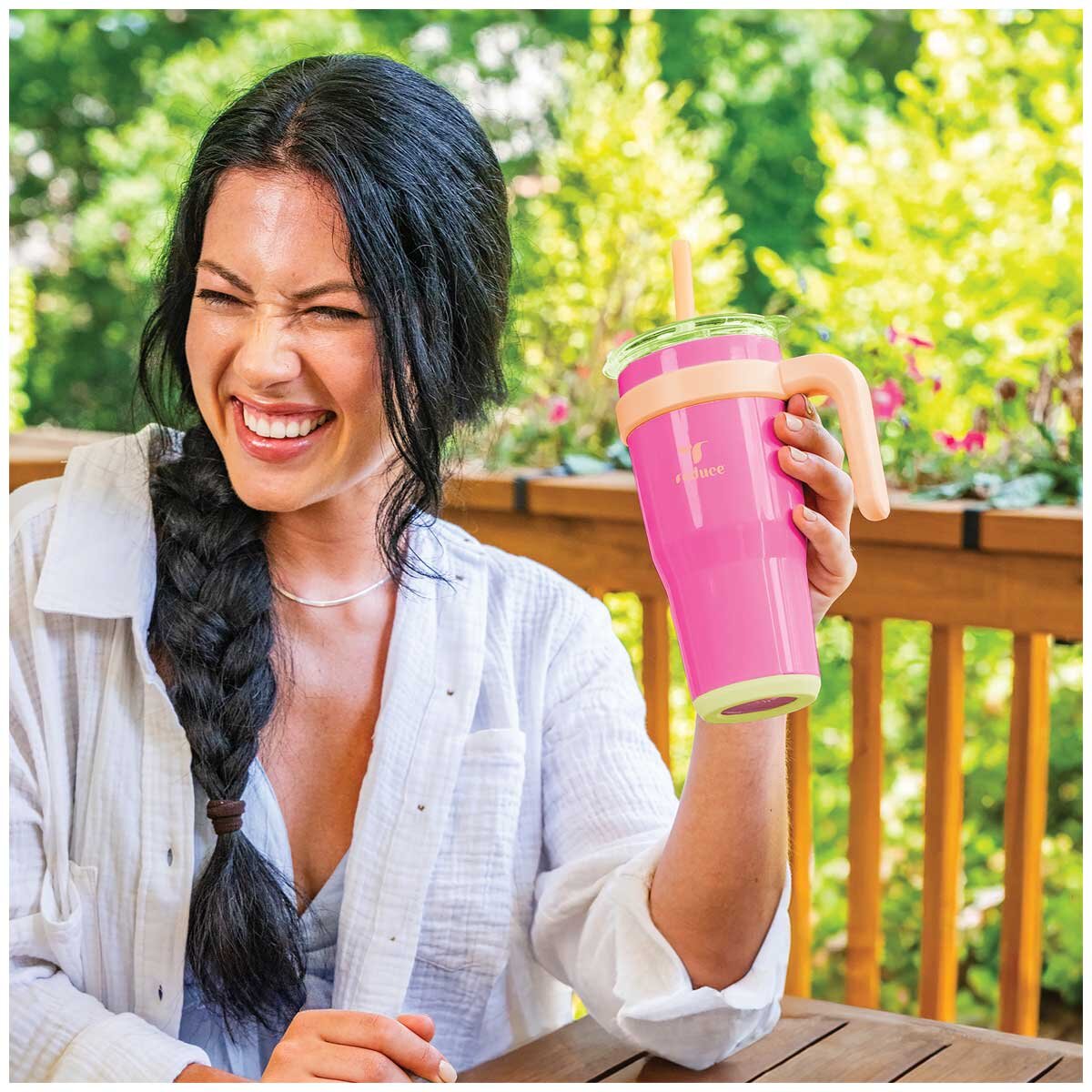 Reduce Cold1 Mug 700ml x 2 Pack Pink And Green