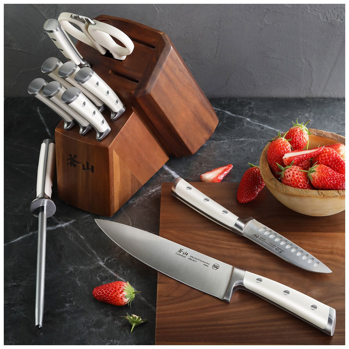 Cangshan S1 Series German Steel Forged 12-Piece Knife Block Set