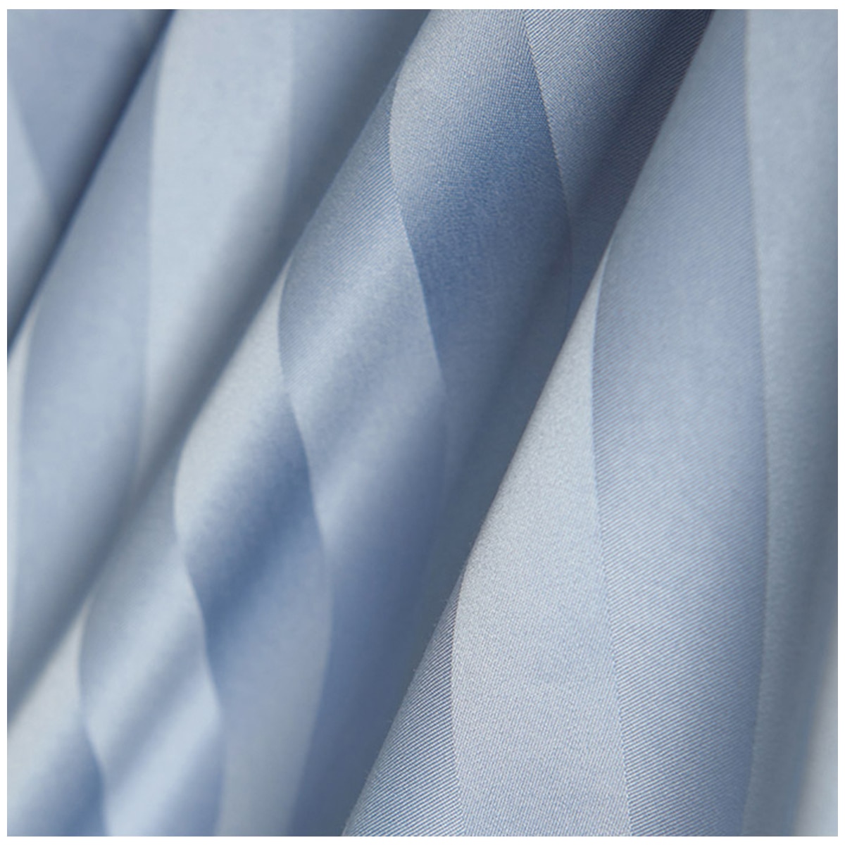 Kingtex 1200TC Egyptian Cotton Sateen Stripe Quilt Cover Set King - Ice Blue
