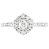 14KT White Gold 0.50ctw Round Diamond Milgrain Ring