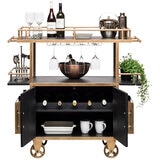 Wine Stash Industrial French Bar Cart