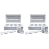Greenlife 2 x Twin LED Self Watering Salad Grower with 8 Pots White 56 x 29 x 405 cm