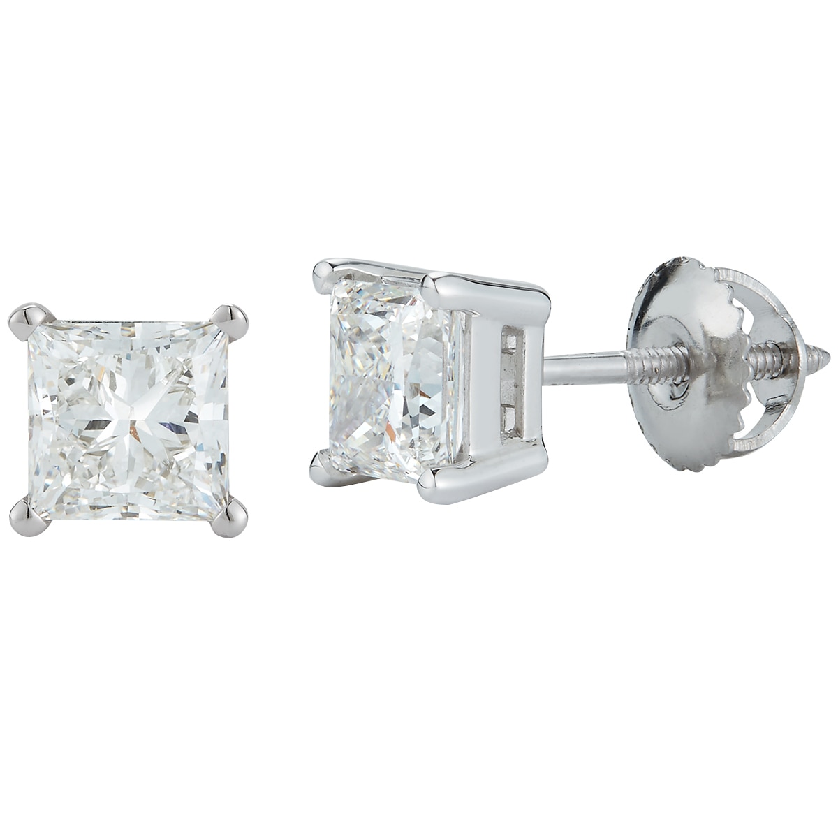 2.00ctw Diamond Princess Solitaire Studs