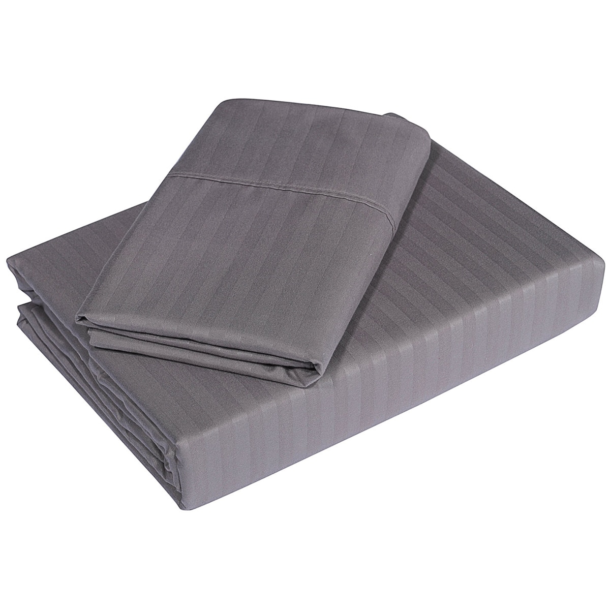 Bdirect Royal Comfort Blended Bamboo Sheet Set with stripes Double - Charcoal