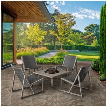 Agio Lisbon Wood Burning Fire Chat Set 5 Piece