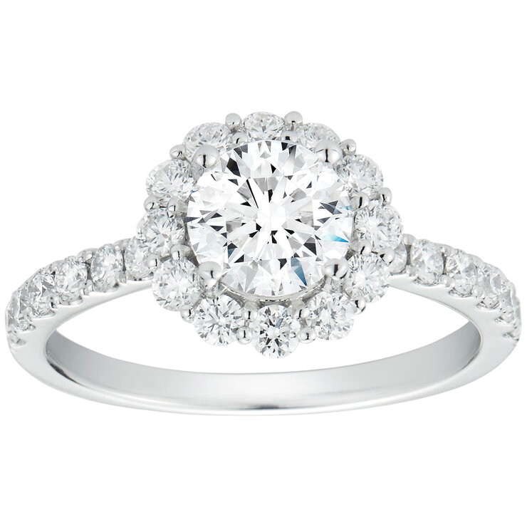 18KT White Gold 2.10CTW Diamond Bridal Set/