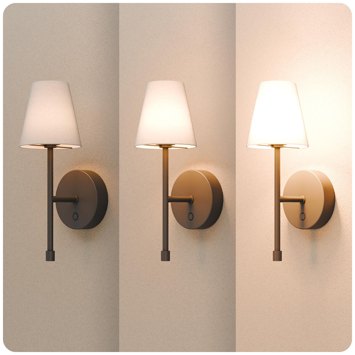 Globe LED Wall Sconce Wireless 2 Pack