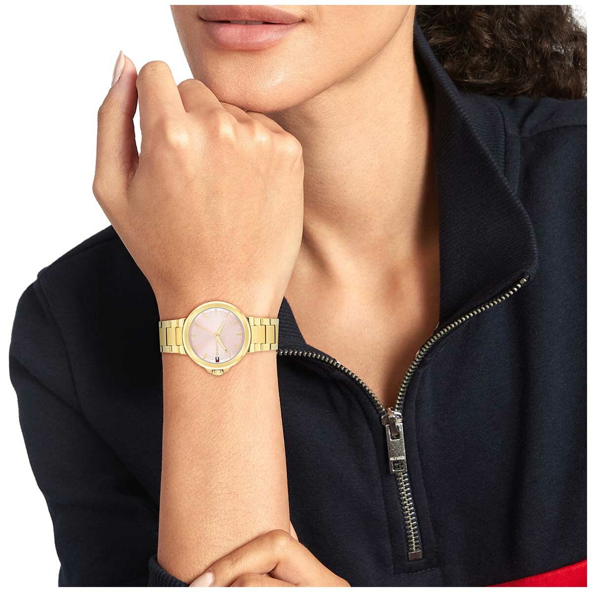 Tommy Hilfiger Lori Gold Steel Blush Dial Women's Watch