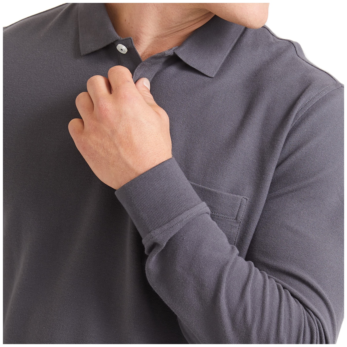 Sportscraft long-sleeve Polo - Charcoal