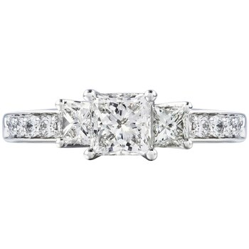 Platinum Princess Cut 1.70ctw Diamond Ring