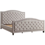 Thomasville Fully Upholstered King Bed Beige