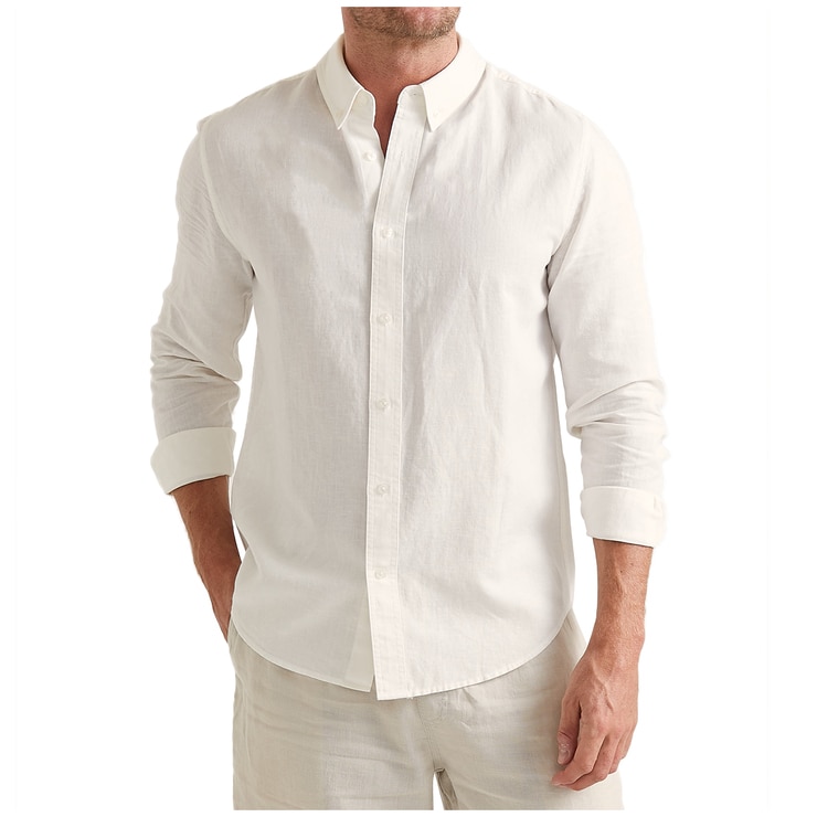 JAG Men's Linen Shirt White | Costco Australia