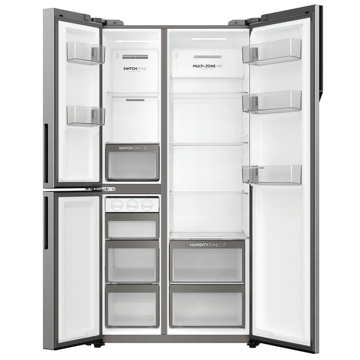 Haier 574L 500 Series S+ Three Door Side By Side Refrigerator Freezer Satina HRF575XS