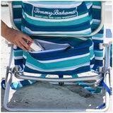 Tommy Bahama 5 position Aluminum Backpack Beach Chair 2 Pack Blue & Green Strip