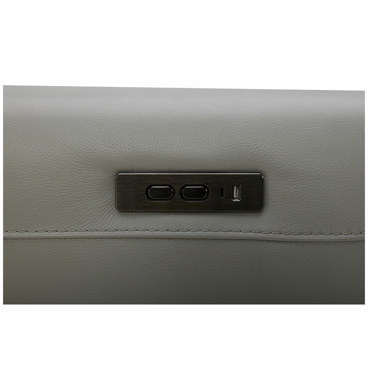 Aiden & Ivy Leather Power Sectional With Ratchet Headrest