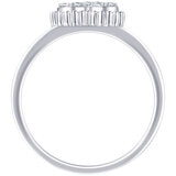 18KT White Gold 0.18ctw Diamond Cluster Heart Ring