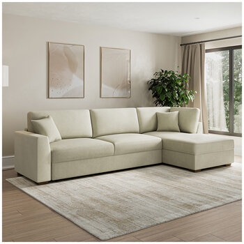 Thomasville 2 Piece Convertible Sectional With Chaise