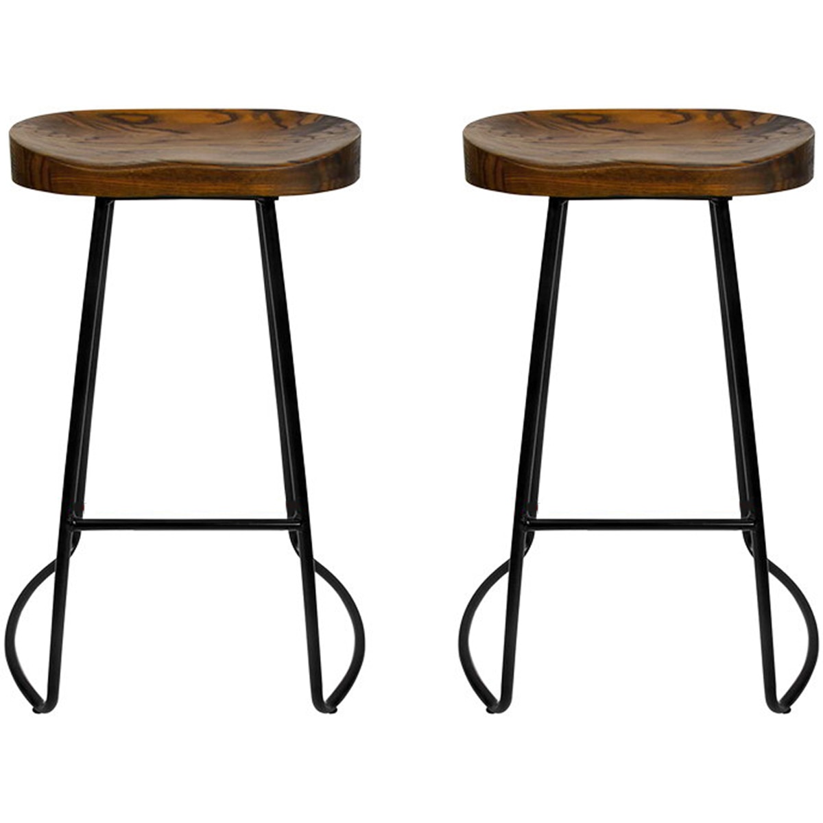 Artiss Black Vintage Tractor Barstool 2 pack