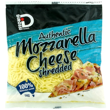 DiRossi Mozzarella Cheese Shredded 2 x 1kg