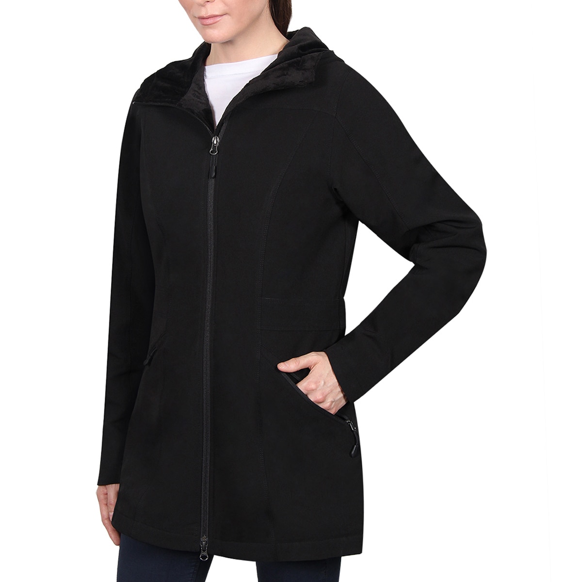 Kirkland Signature Women's Long Softshell Jacket Black Costco Australia