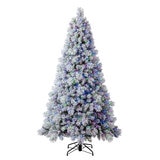 Pre-Lit Glitter Flocked Cashmere Artificial Christmas Tree 2.29 m