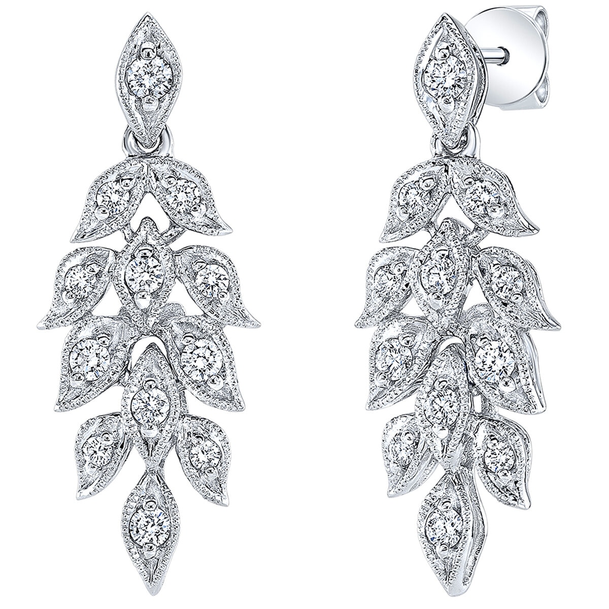 18KT White Gold 0.23CTW Diamond Cocktail Earrings