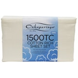 Onkaparinga Cotton Rich 1500TC Sheet Set 4 Piece King Cream