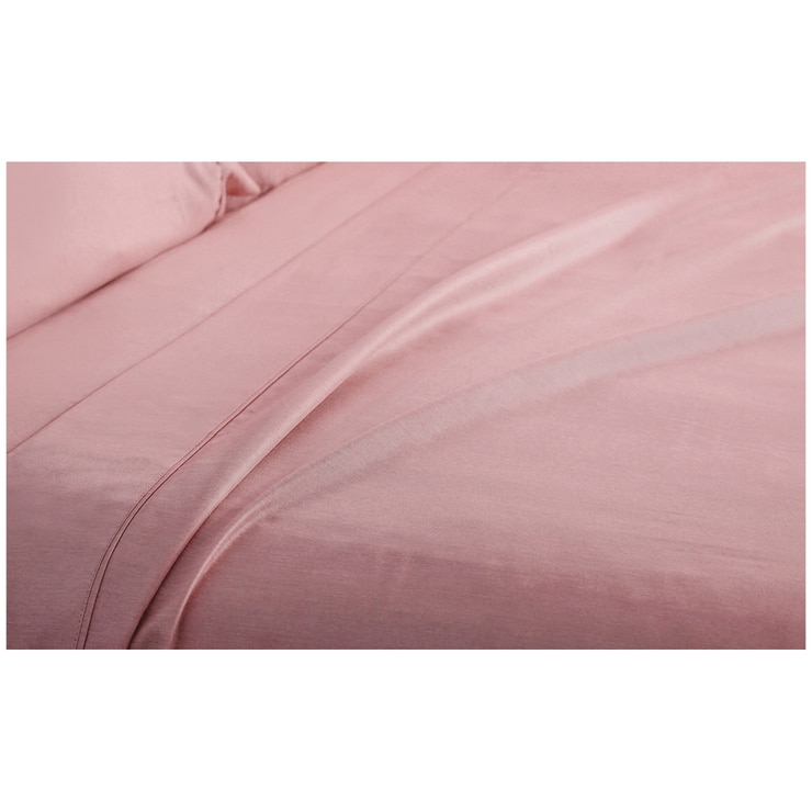 Kingtex Bamboo Cooling 2000TC Sheet Set King Single - Tea Rose