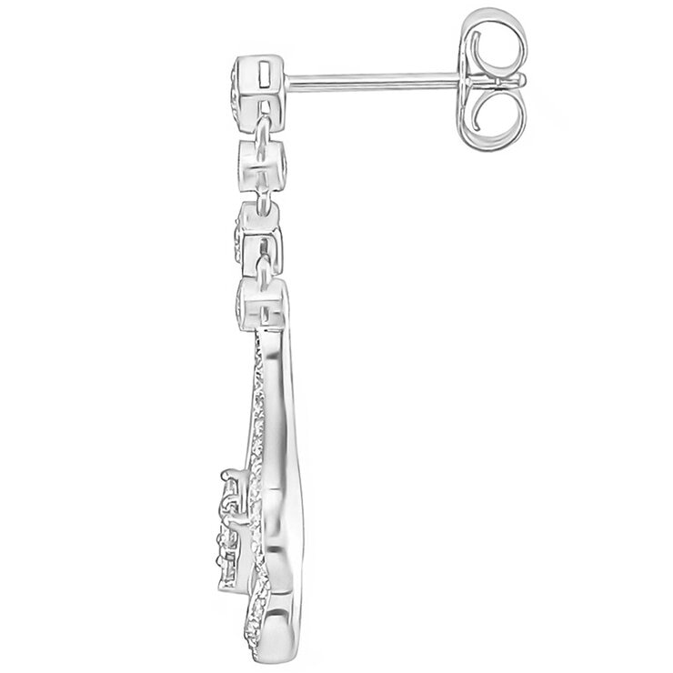 18KT White Gold 0.70ctw Diamond Earrings 18KT White Gold 0.70ctw Diamond Earrings