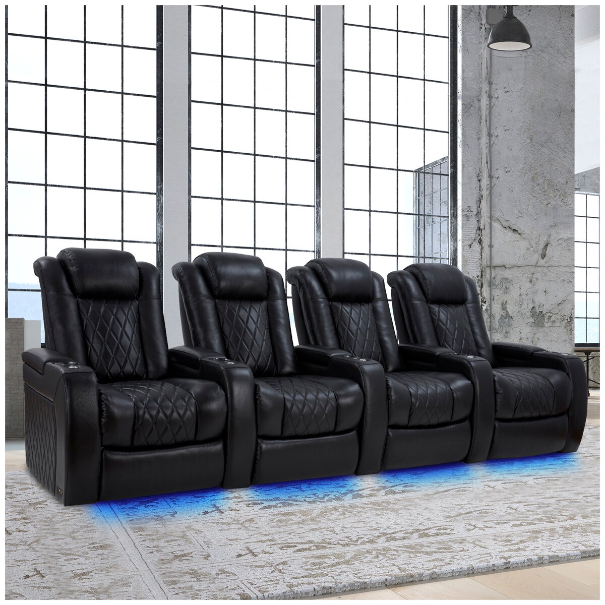 Valencia Home Theatre Tuscany Edition XL 4 Seater Black