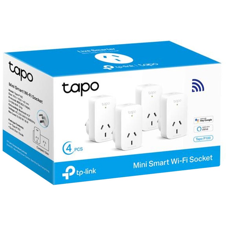 TP-Link TAPO Smart Plug 4 Pack White TAPO-P100