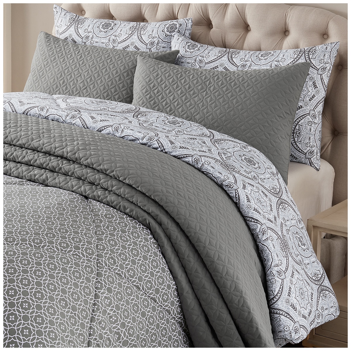 Style Decor King Comforter Set 6pc Grey  Costco Australia
