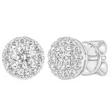 18KT White Gold 0.50ctw Round Diamond Stud Earrings