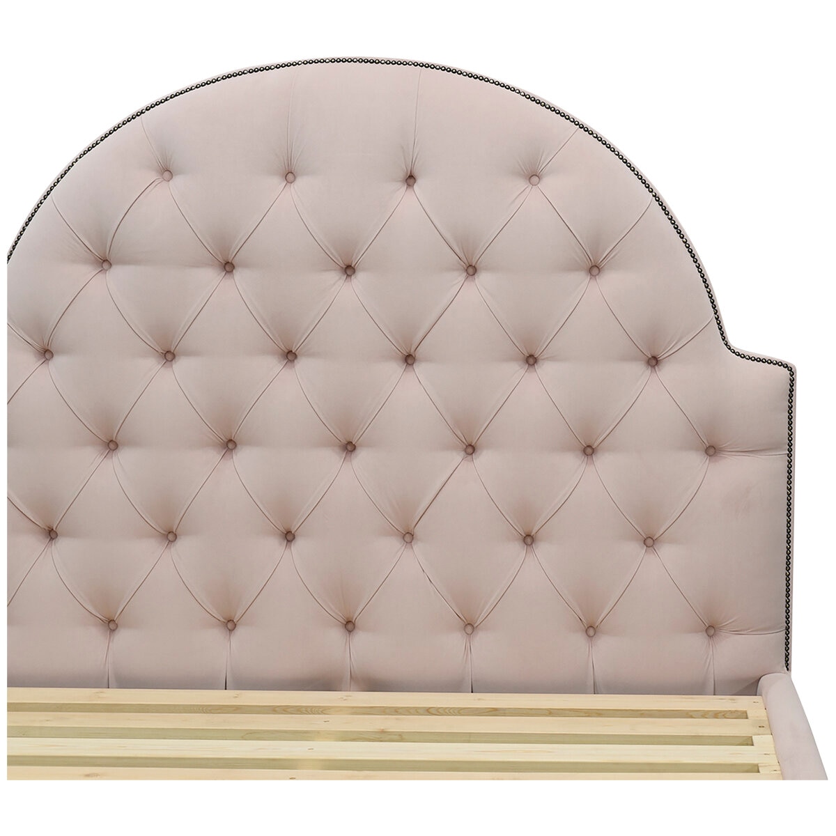 Moran Princess Queen BedHead With Encasement With Slatted Base Plush Petal