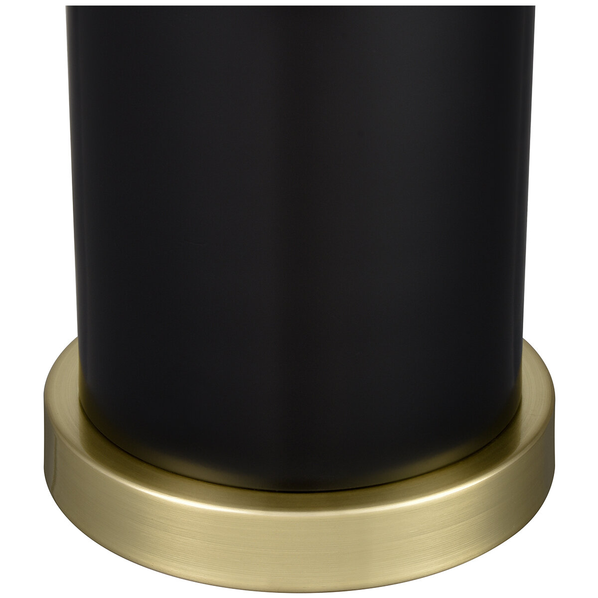 Bridgeport Designs Black Metal Cylinder Table Lamp Black and Honey Brass