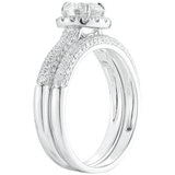 18KT White Gold 1.38CTW Diamond Bridal Set with 0.80CTW Centre