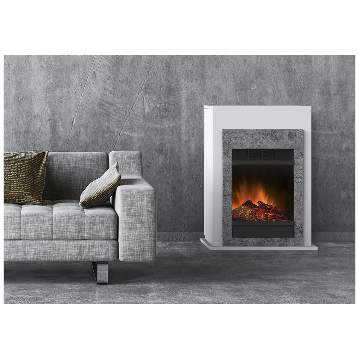 Dimplex 1.5 kW Conner Mini Suite with LED Firebox Grey & White