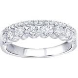 18KT White Gold 0.49ctw Diamond Two Row Fashion Ring
