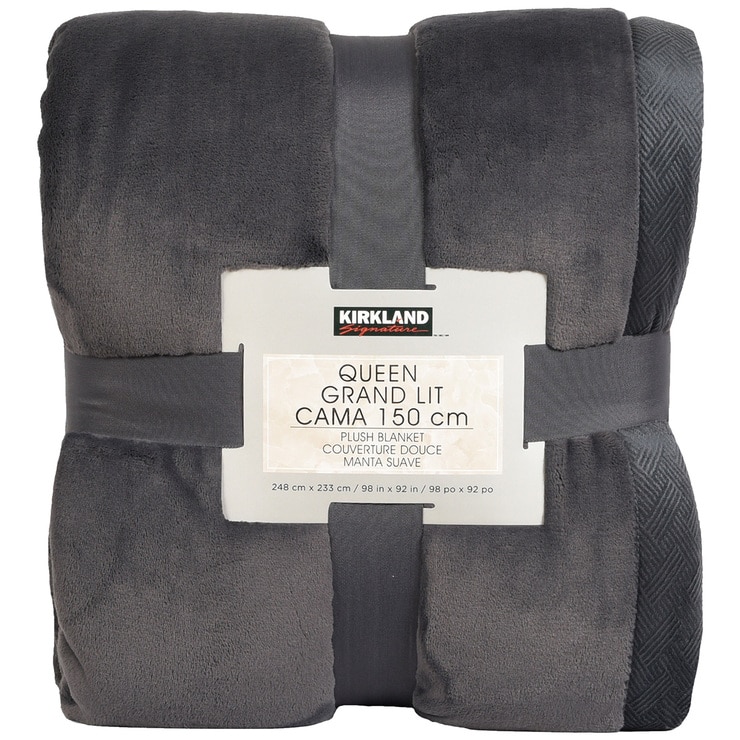 Kirkland Signature Plush Blanket Queen Grey Costco Australia