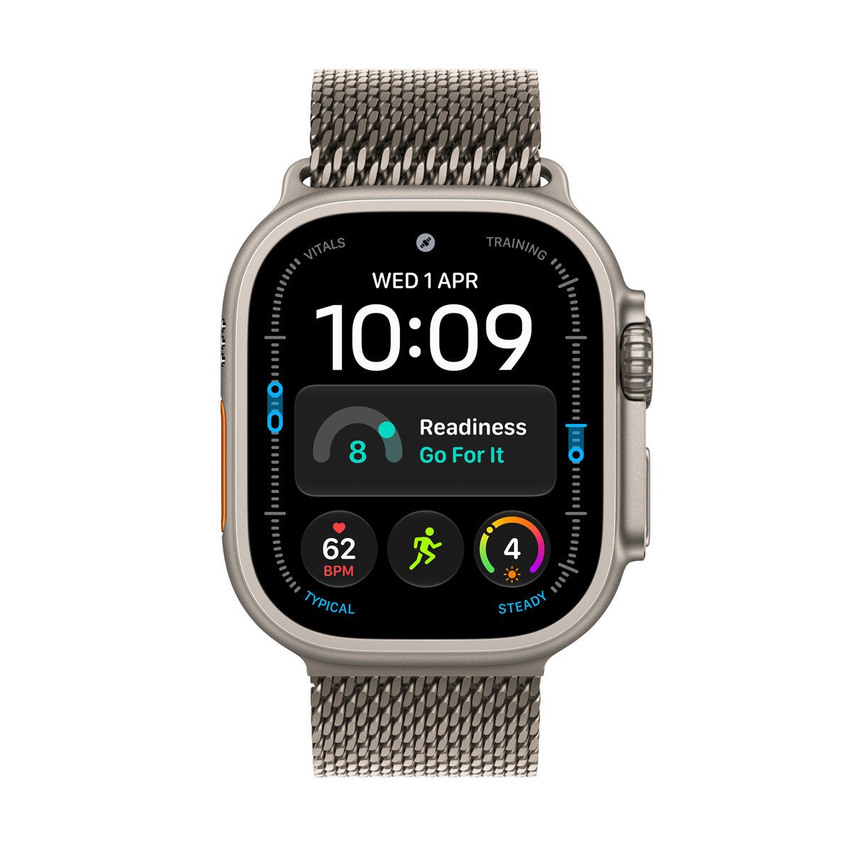 Apple Watch Ultra 4 GPS + Cellular 49mm Natural Titanium Case with Natural Titanium Milanese Loop Apple Watch Ultra 4 GPS + Cellular 49mm Natural Titanium Case with Natural Titanium Milanese Loop