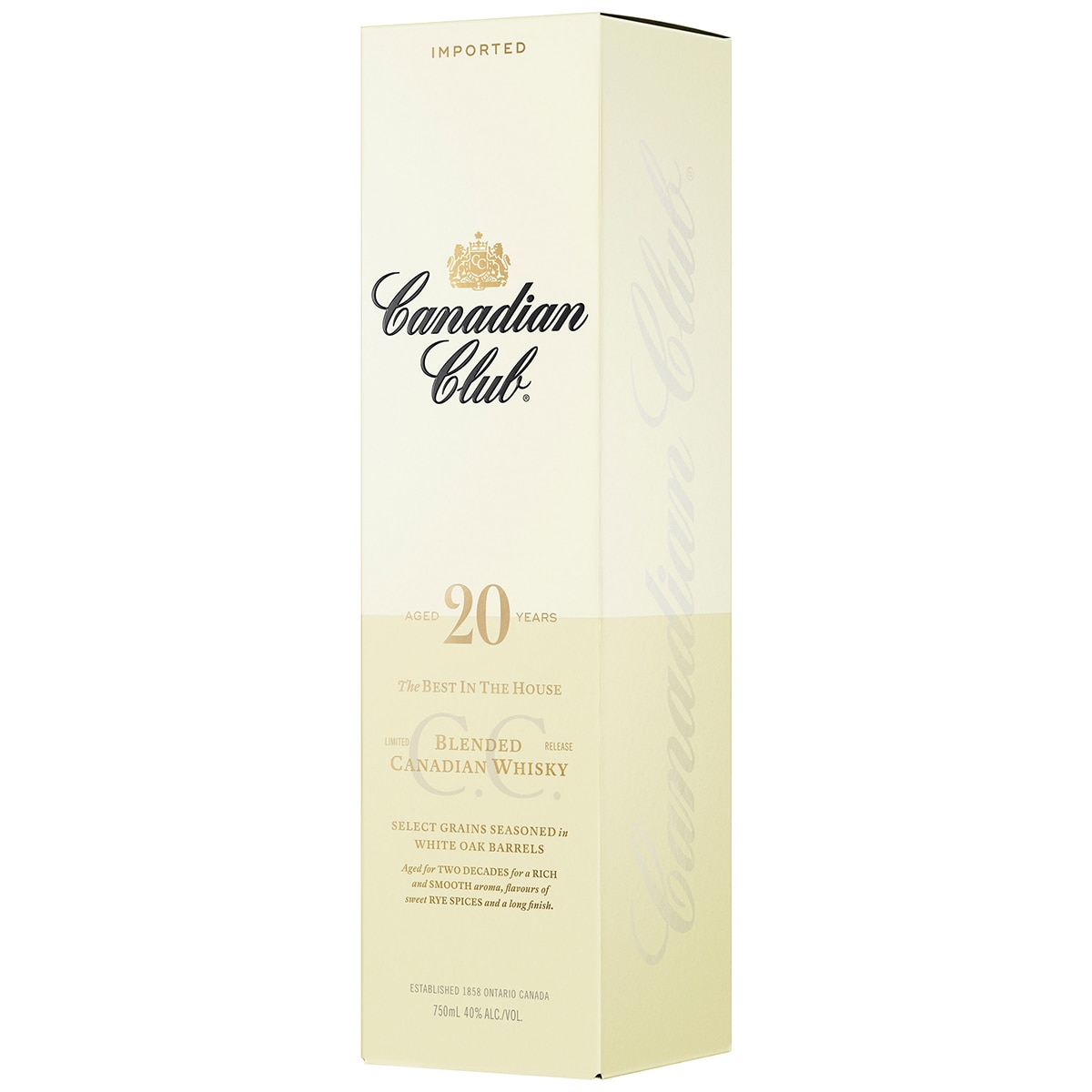 Canadian Club 20 Year Old Whisky 750m