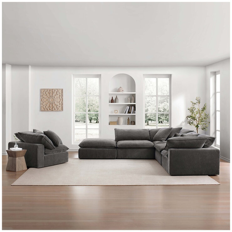 Aiden & Ivy 6 Piece Fabric Modular Sectional