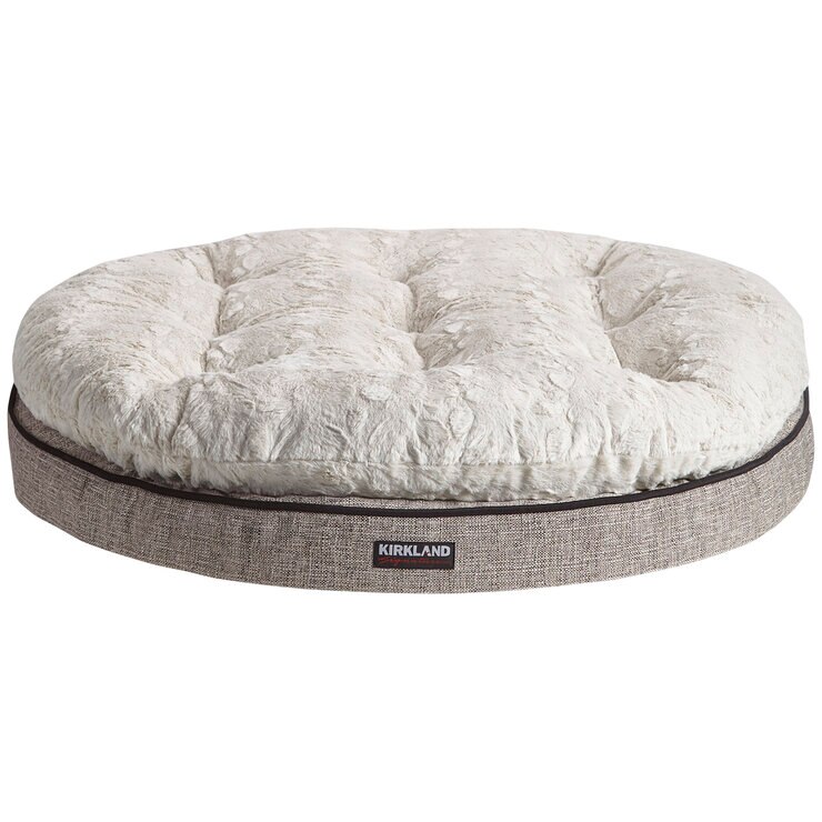 Kirkland Signature Round Pillowtop Othro Dog Bed tan Black