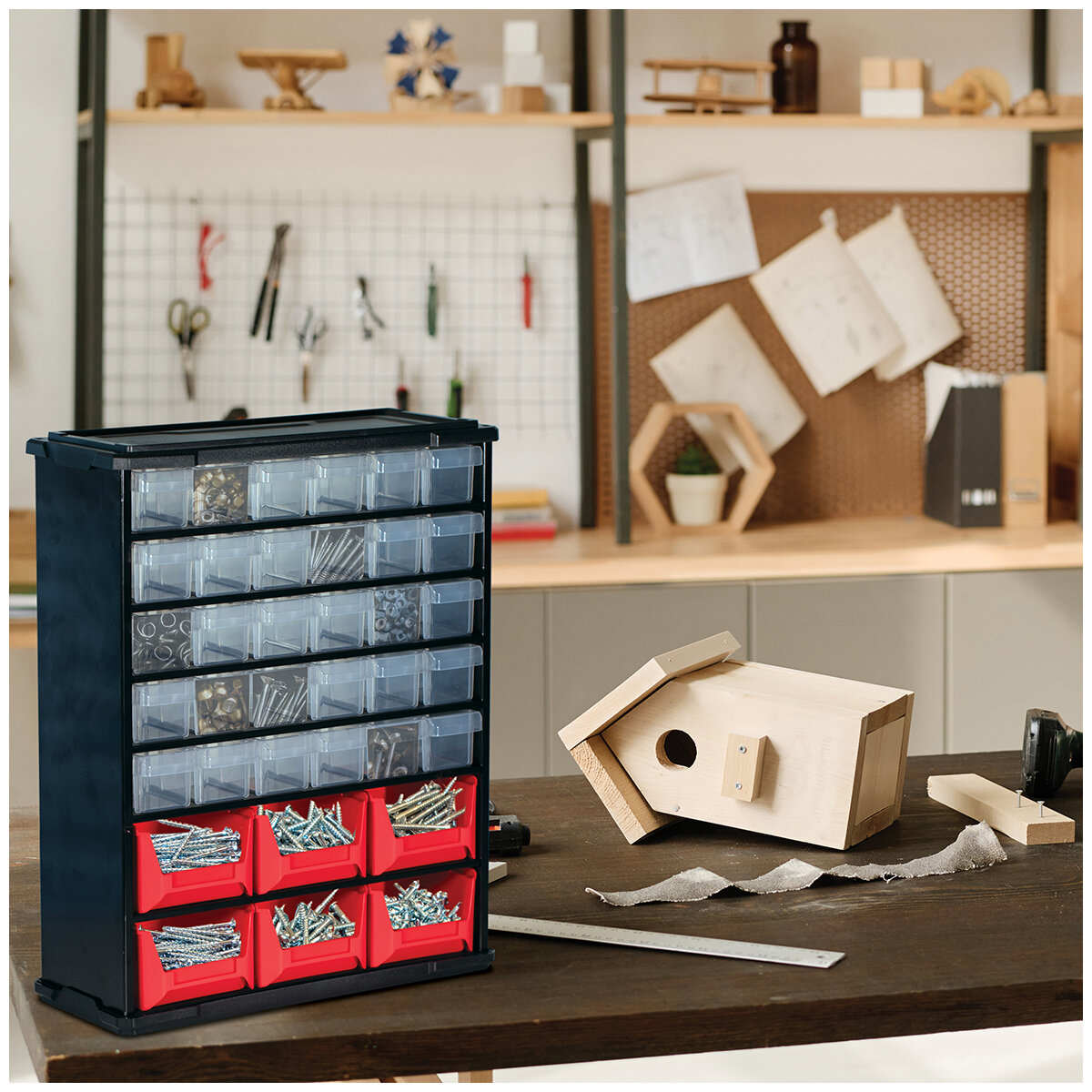 BirdRock Home Parts Bin Organiser