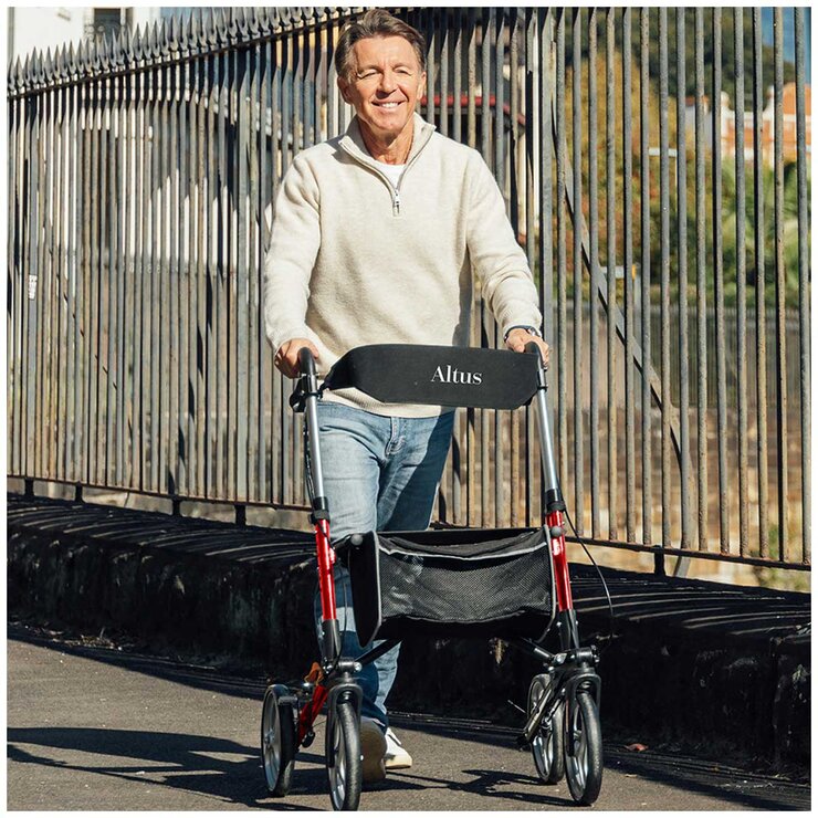 Altus Deluxe Euro Style Walker Rollator 10 Inch Wheel Red Altus Deluxe Euro Style Walker Rollator 10 Inch Wheel Red