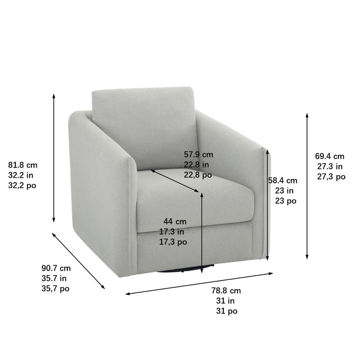 Thomasville Fabric Swivel Chair