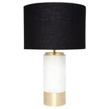 Cafe Lighting Paola Marble Table Lamp with Black Shade, White